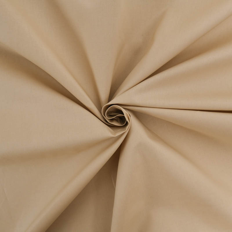 Popeline de Coton Unie Beige Premium - Maison Klem